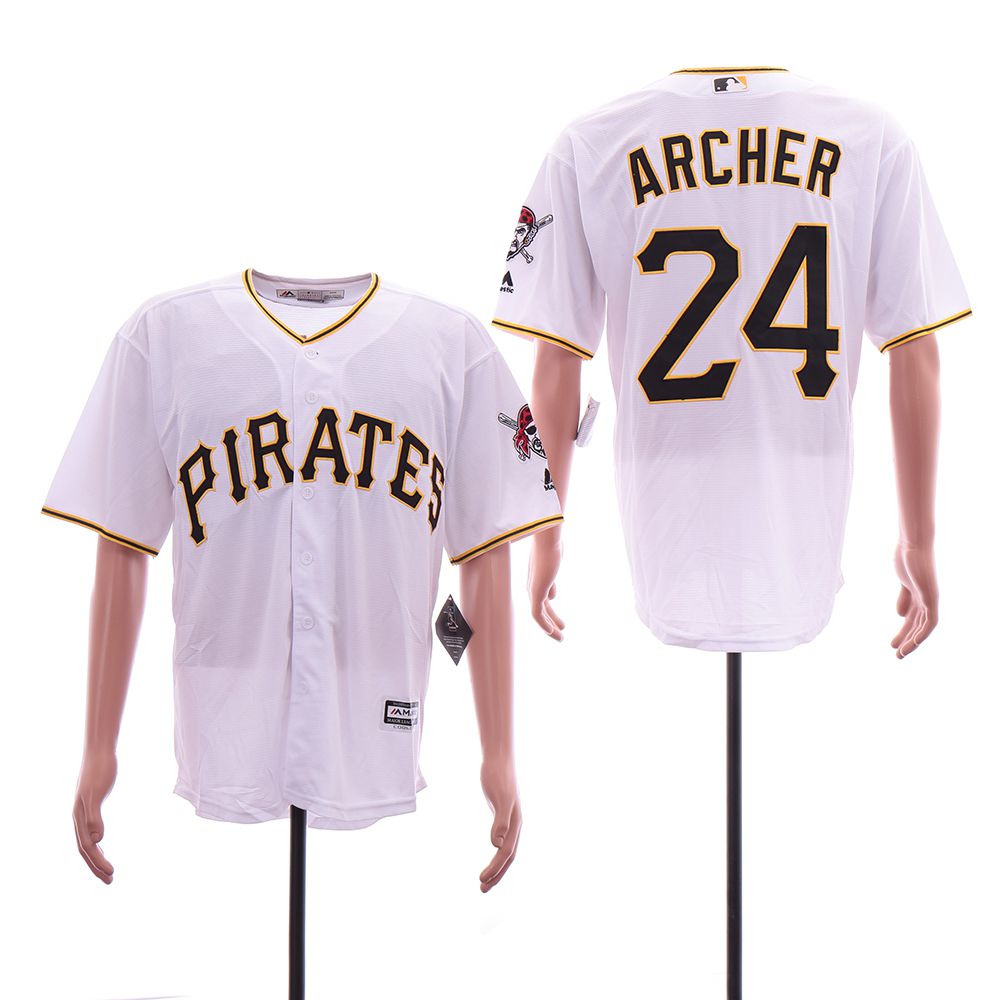 Men Pittsburgh Pirates 24 Archer White Game MLB Jerseys